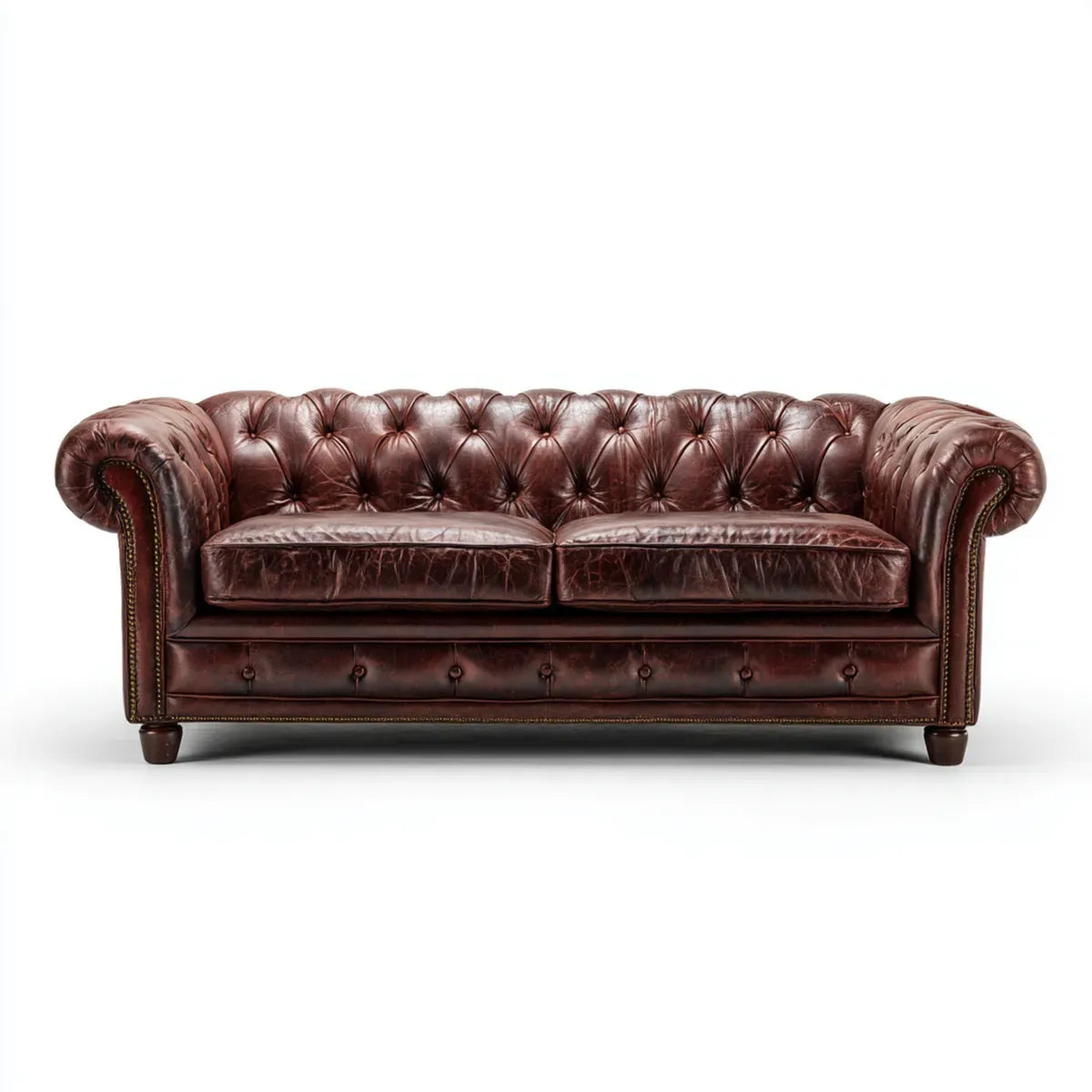 Chesterfield Sofa 2-Sitzer Dunkelbraun 180 x 90 x 78 cm PU-Kunstleder Rechteckig