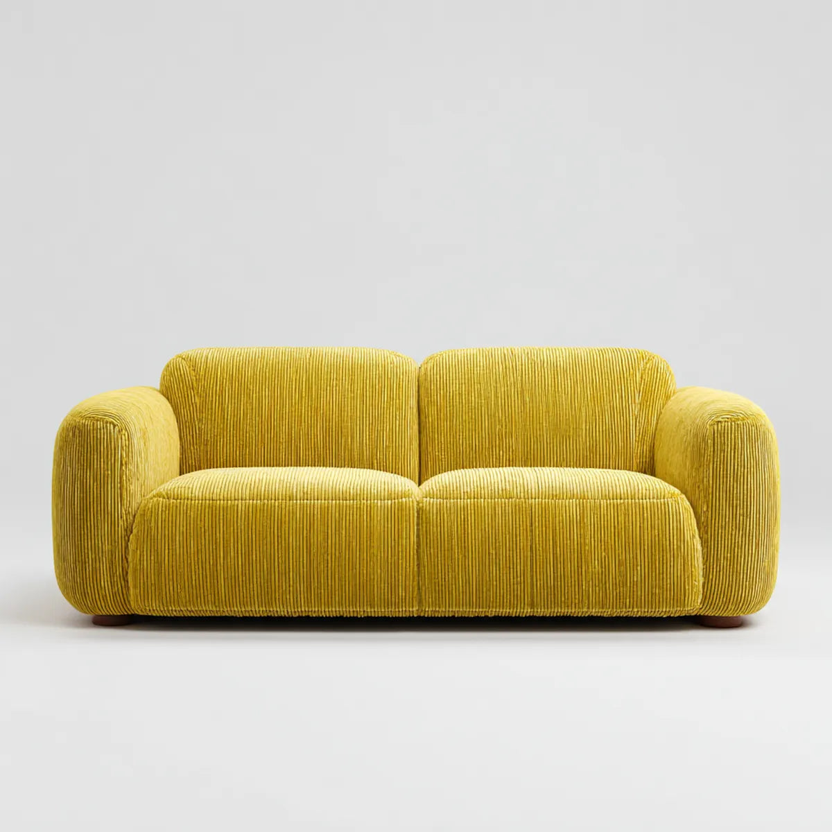 2-Sitzer Cordsofa Senfgelb 168 x 90 x 78 cm Polyester Rechteckig
