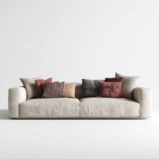 3-Sitzer Sofa Beige 230 x 100 x 85 cm Polyester Gerade
