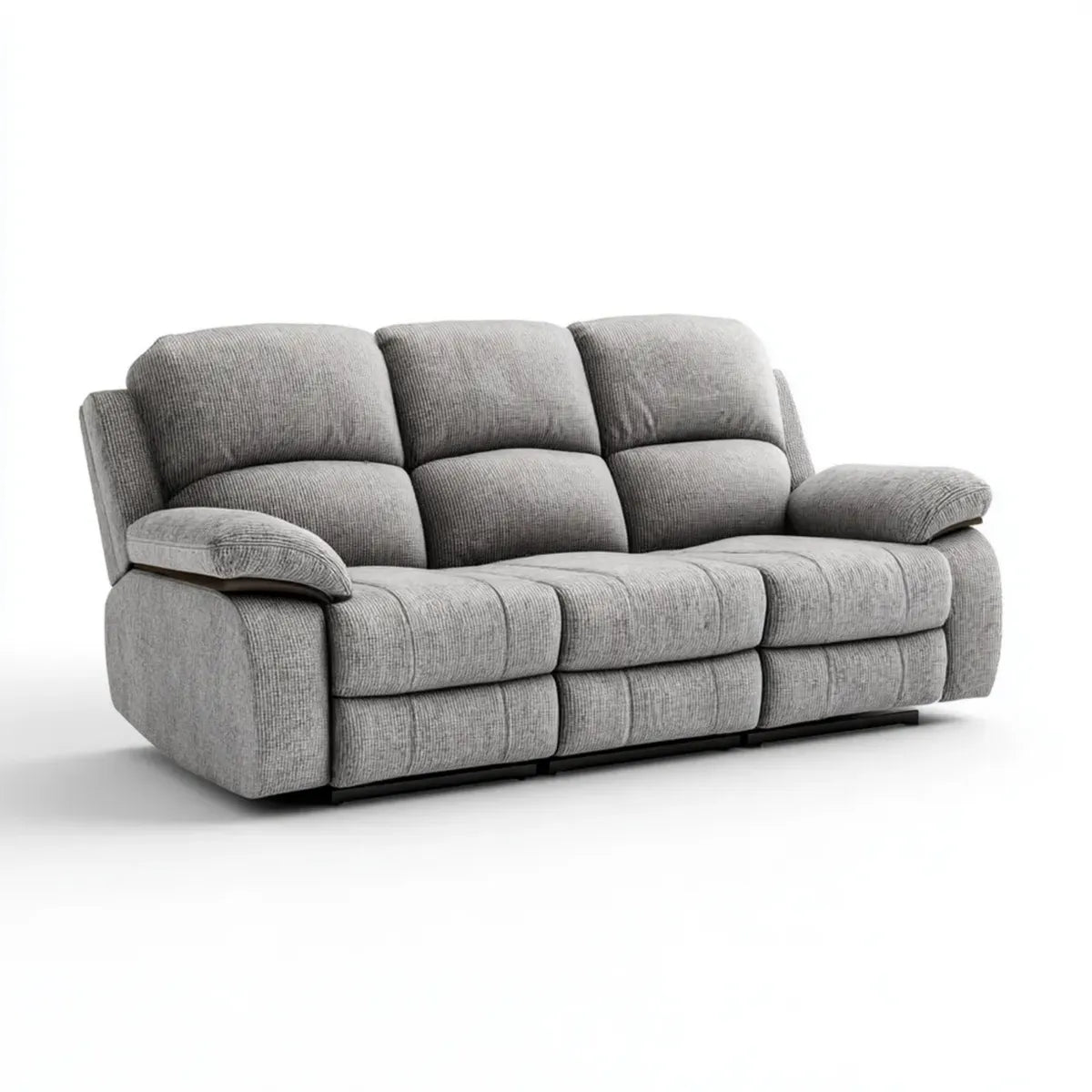 3-Sitzer Sofa Grau 220 x 95 x 100 cm mit Polyester-Cordbezug und Schaumstoffpolsterung