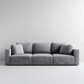 3-Sitzer Sofa Grau 240 x 100 x 85 cm Mikrofaser Polyester Rechteckig