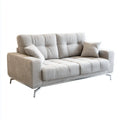 3-Sitzer Sofa Beige 220 x 95 x 85 cm Polyester-Cord Rechteckig