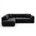 Ecksofa mit linker Recamiere Anthrazit 260 x 160 x 75 cm Polyester-Cord L-Form