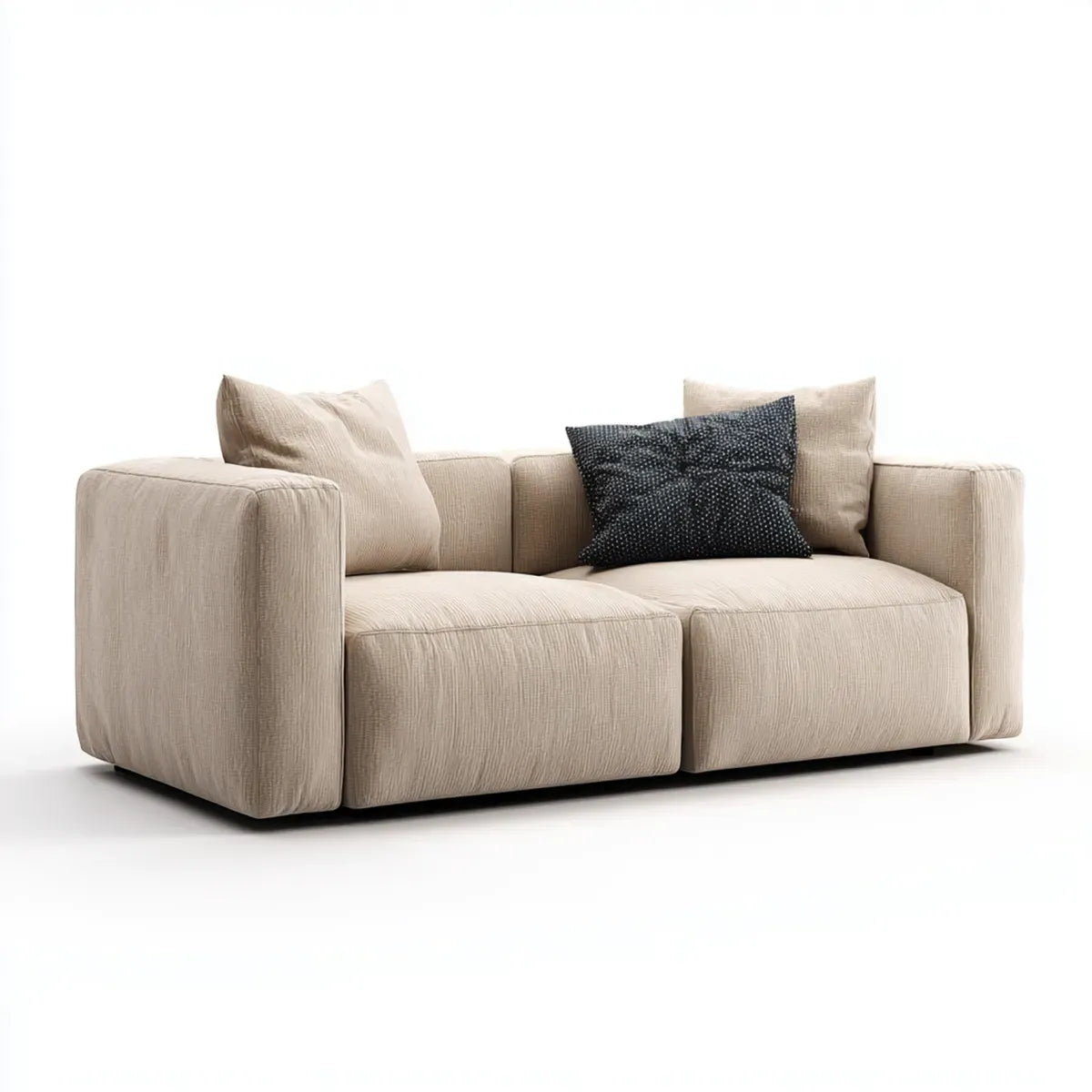 2-Sitzer Sofa Beige 200 x 95 x 78 cm Polyester-Feincord Rechteckig