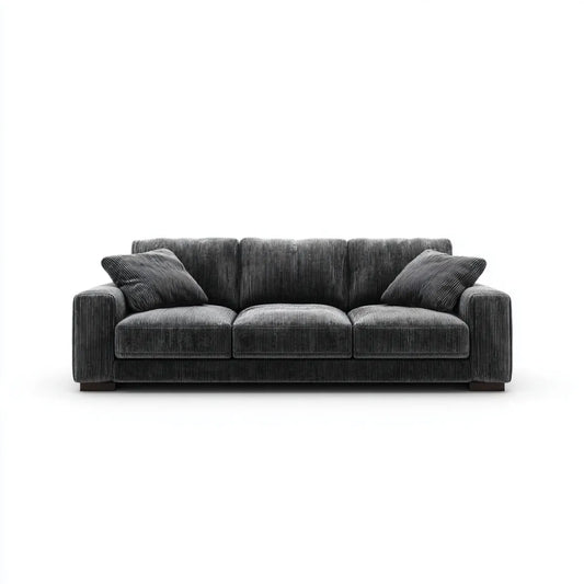 3-Sitzer Sofa Dunkelgrau 220 x 92 x 85 cm mit Polyester-Cordbezug rechteckig