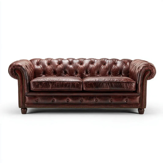 Chesterfield Sofa 2-Sitzer Dunkelbraun 180 x 90 x 78 cm PU-Kunstleder Rechteckig