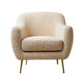 Sessel Creme 80 x 78 x 78 cm mit Polyester-Bouclé und Stahlbeinen Gold