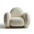 Sessel Creme 85 x 78 x 75 cm mit Bouclé-Polyesterbezug rund
