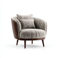 Polstersessel Grau 80 x 78 x 82 cm mit Polyester-Samtbezug und Massivholzgestell Rund