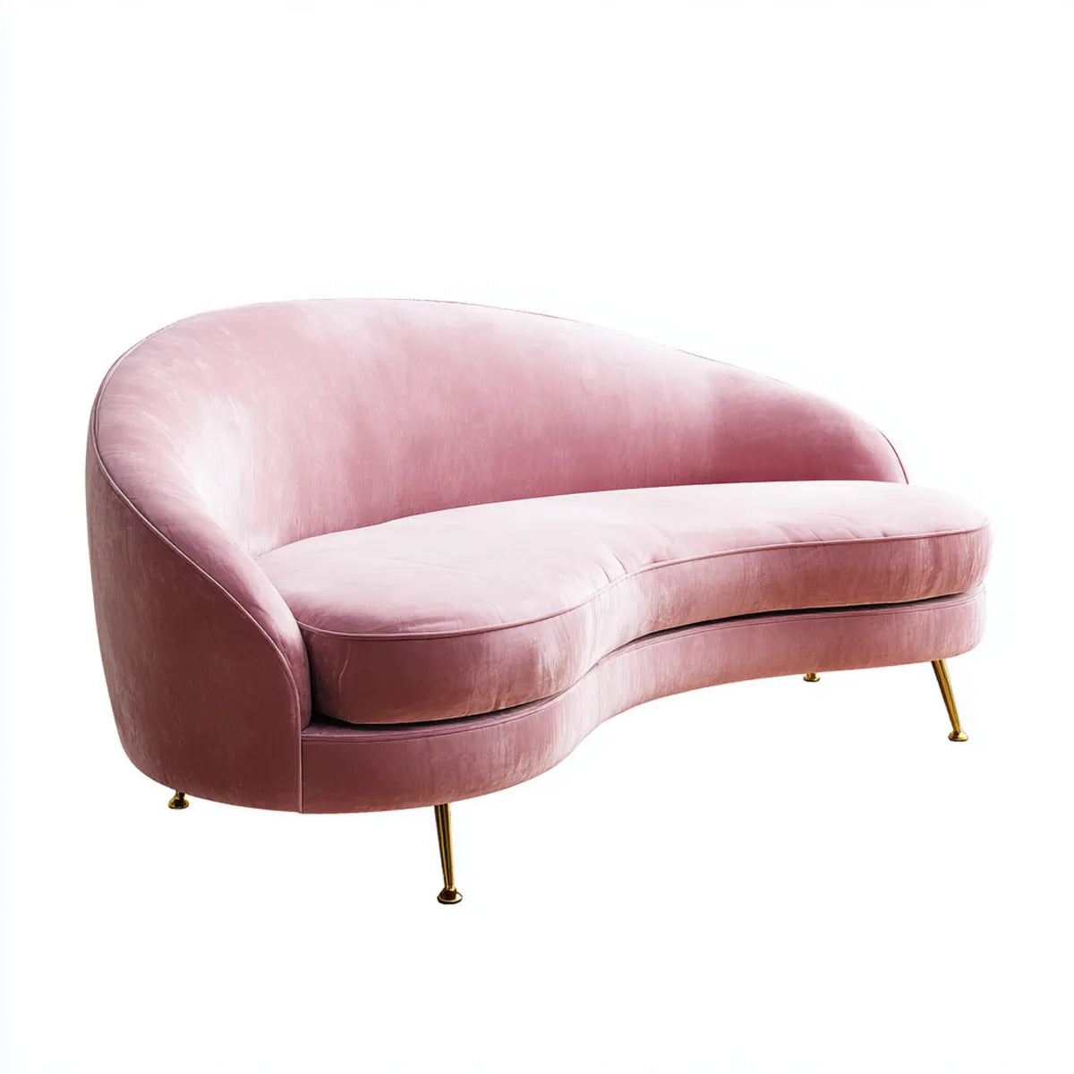 2-Sitzer Sofa Rosa 180 x 88 x 78 cm Samt Polyester geschwungene Form
