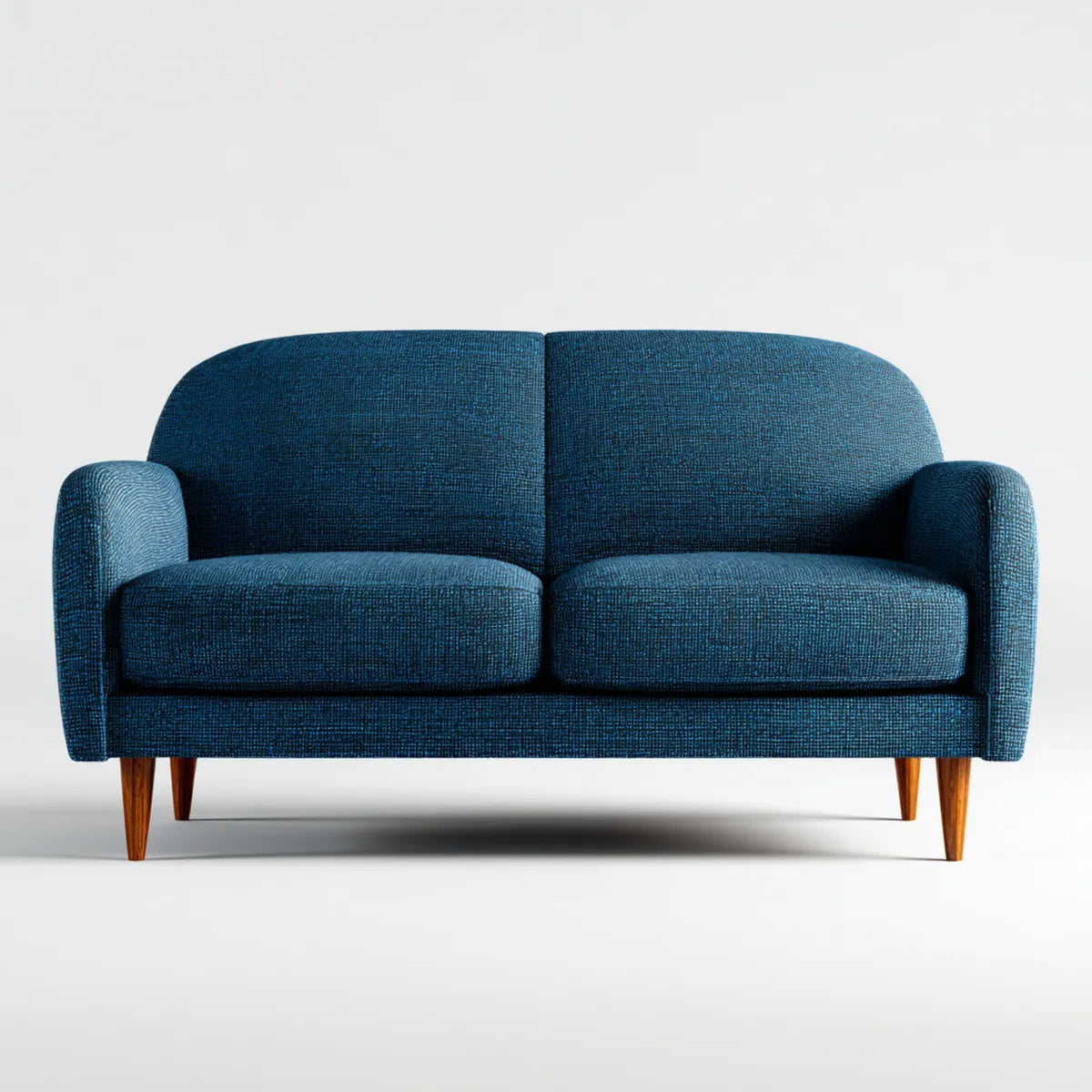 2-Sitzer Sofa Dunkelblau 150 x 85 x 83 cm Polyesterbezug abgerundete Form