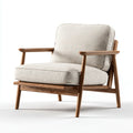 Loungesessel Beige Braun mit Massivholzgestell 75 x 78 x 82 cm