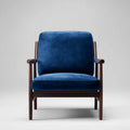 Polstersessel Blau mit Armlehnen aus Massivholz 68 x 78 x 88 cm