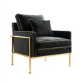 Loungesessel Schwarz 82 x 78 x 85 cm PU-Kunstleder kubisch mit goldfarbenem Stahlgestell